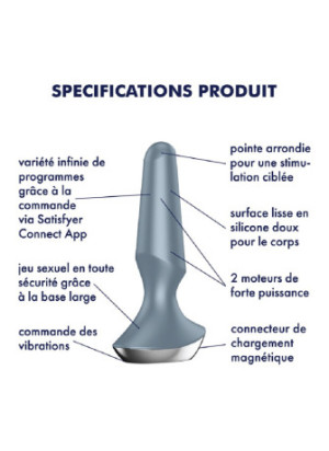 Plug anal vibrant connecté USB ilicious 2 Ice blue Satisfyer - CC597290
